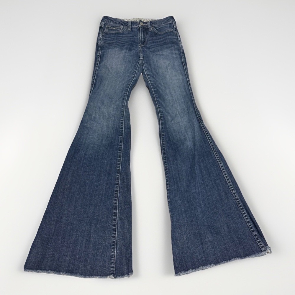 Ariat‎ REAL High Rise Raegan Flare Jean Womens 26R Midnight Raw Hem
